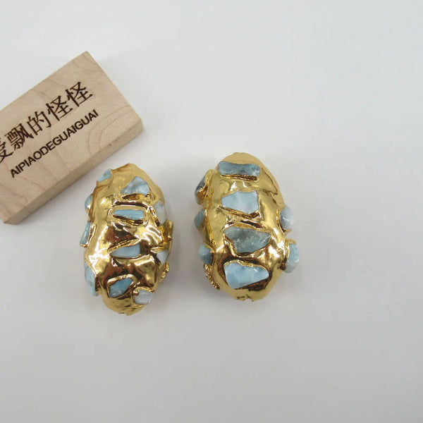 Gold Pave Larimar Beads-ToShay.org