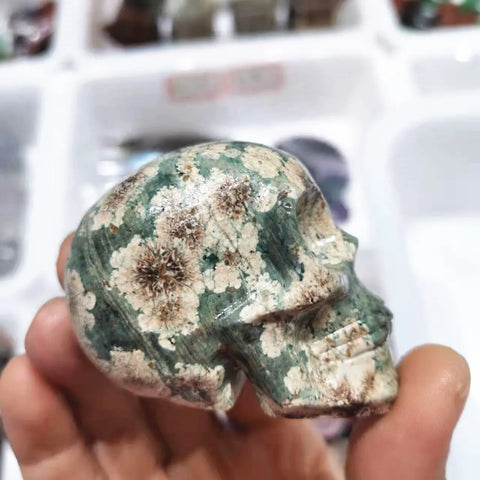 Green Sakura Stone Skull-ToShay.org