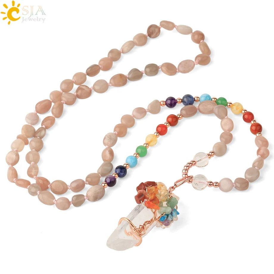 Chakra Bead Pendant Necklace-ToShay.org