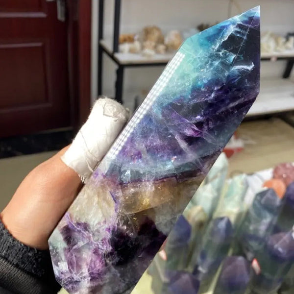 Rainbow Fluorite Crystal Point-ToShay.org