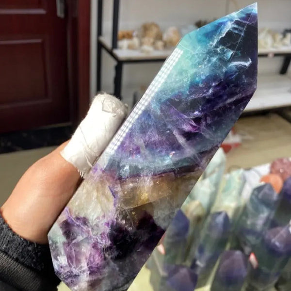 Rainbow Fluorite Crystal Point-ToShay.org