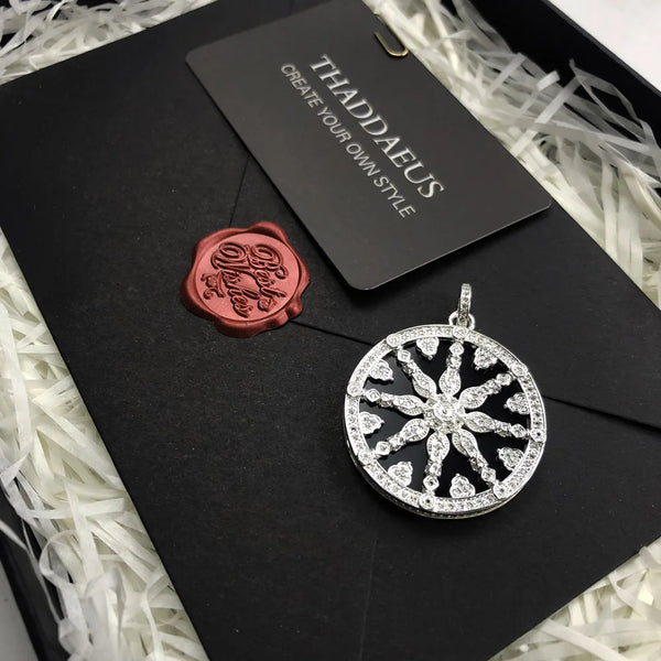 Silver Crystal Wheel Charm-ToShay.org