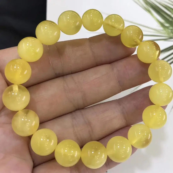 Yellow Amber Bead Bracelet-ToShay.org