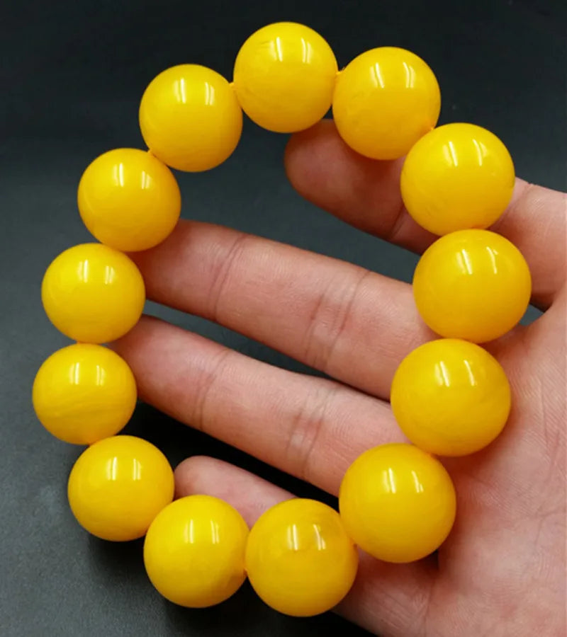 Yellow Beeswax Amber Bracelet-ToShay.org