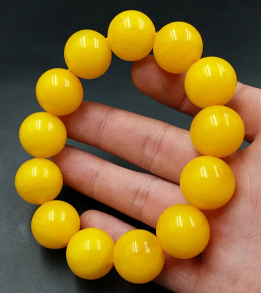 Yellow Beeswax Amber Bracelet-ToShay.org