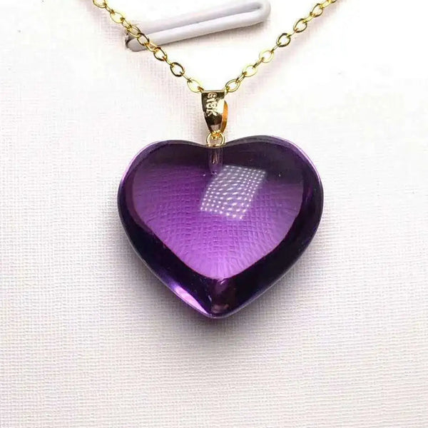 Purple Amethyst Heart Pendant-ToShay.org