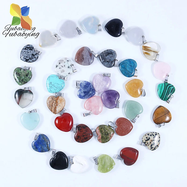 Mixed Crystal Heart Pendants-ToShay.org
