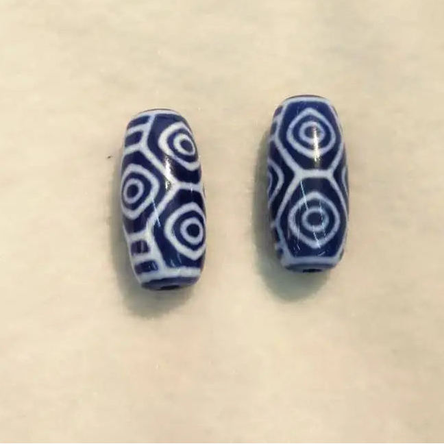 Blue Agate Dzi Beads-ToShay.org