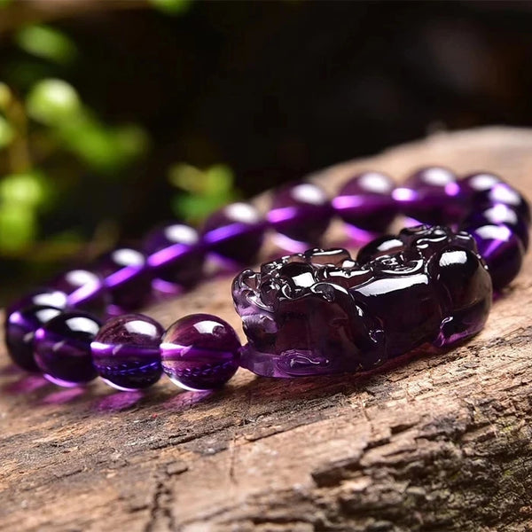 Purple Amethyst Pi Xiu Bead-ToShay.org