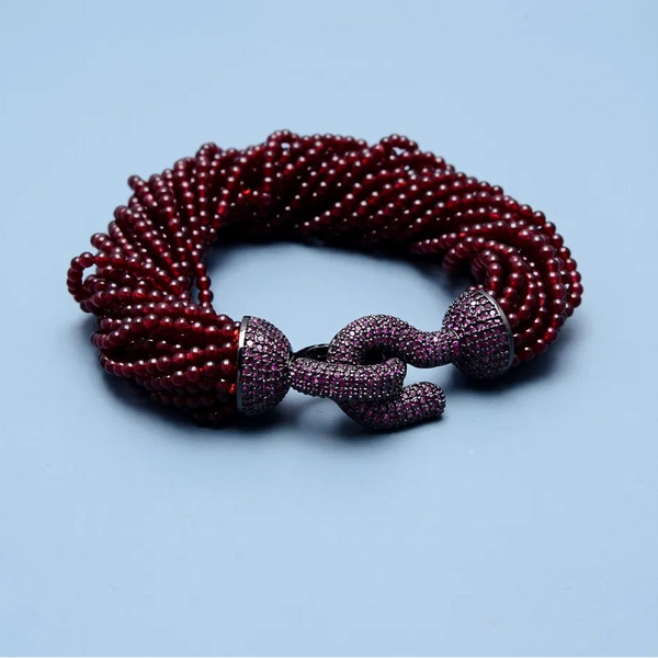 Red Garnet Bead Bracelet-ToShay.org