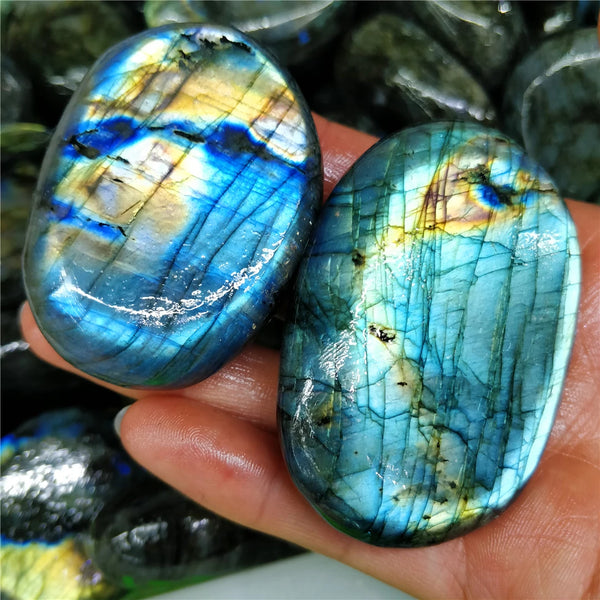 Blue Labradorite Flash Palm Stone-ToShay.org
