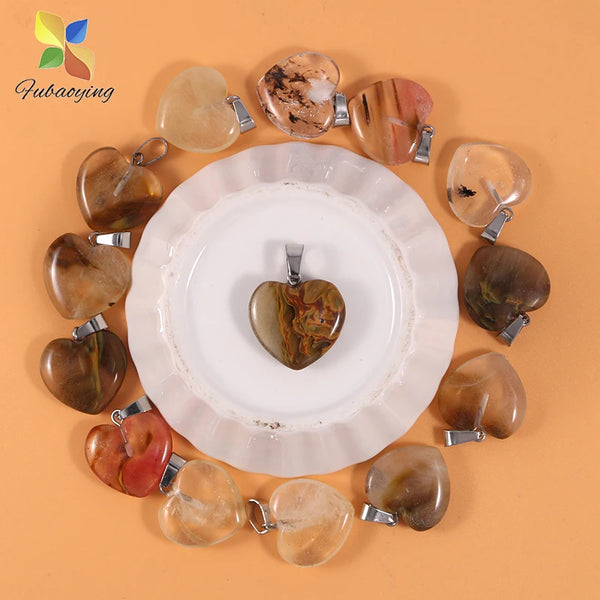 Mixed Crystal Heart Pendants-ToShay.org