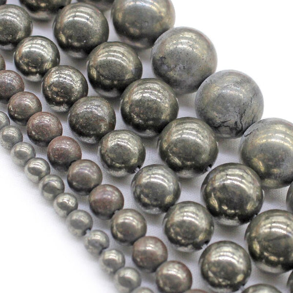 Silver Iron Pyrite Stone Beads-ToShay.org