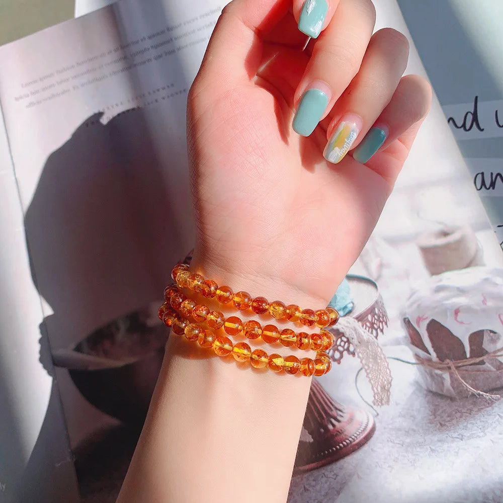Yellow Amber Wrap Bracelet-ToShay.org