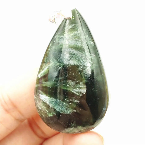 Green Seraphinite Pendant-ToShay.org