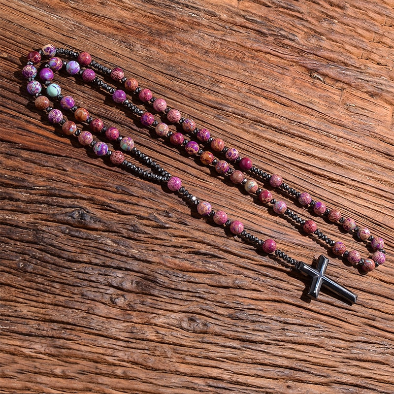 Purple Emperor Jasper Rosary-ToShay.org