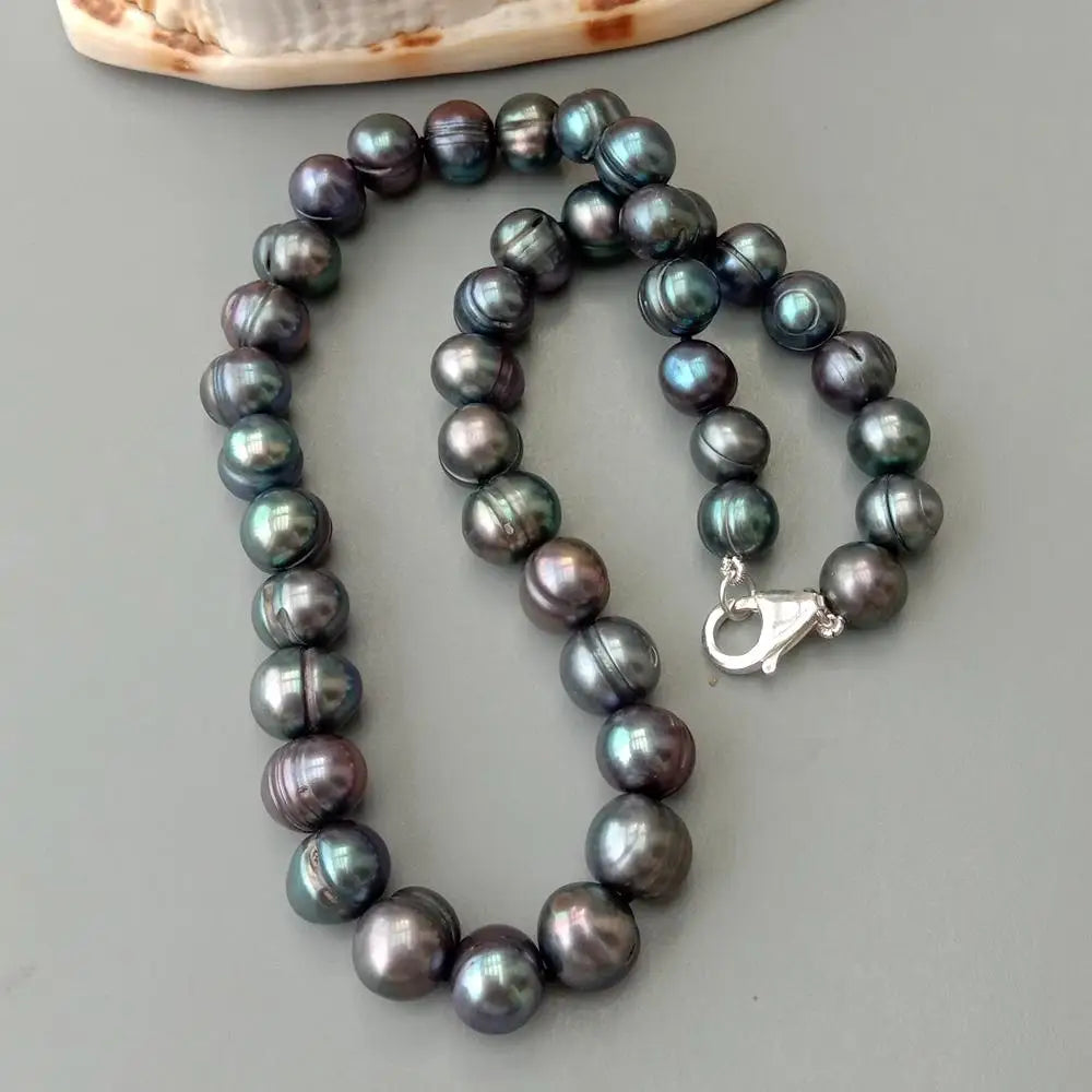 Black Pearl Bead Necklace-ToShay.org