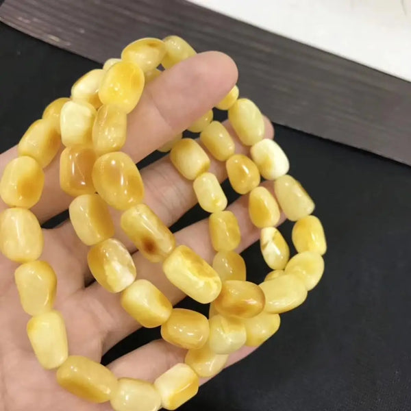Yellow Amber Bead Bracelet-ToShay.org