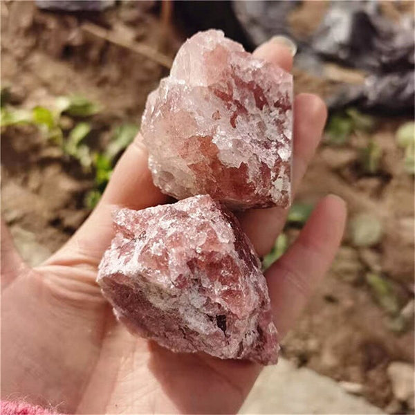 Pink Strawberry Quartz Crystal Rock-ToShay.org