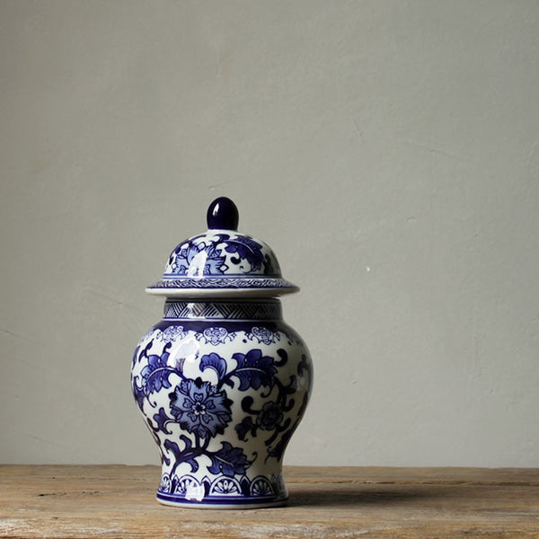 Blue White Ceramic Jar-ToShay.org