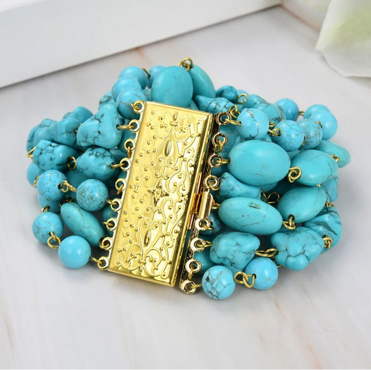 Blue Turquoise Bracelet-ToShay.org