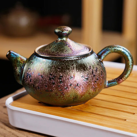 Gold Peacock Glazed Teapot-ToShay.org