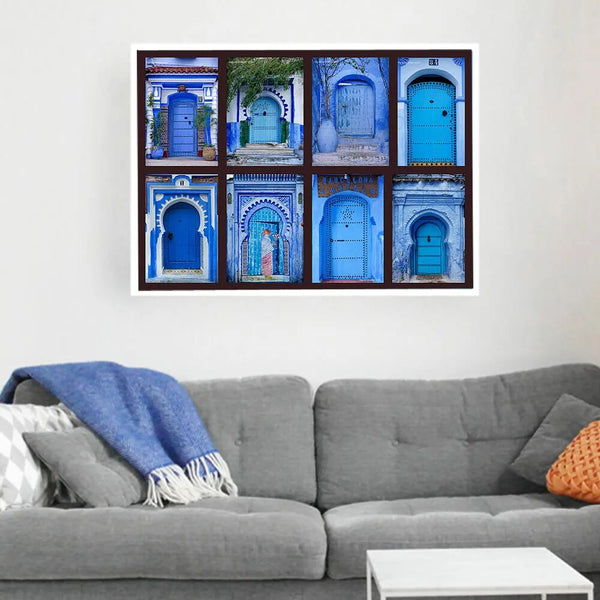 Blue Morocco Door Canvas-ToShay.org