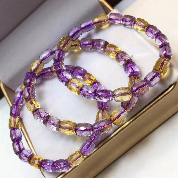 Purple Yellow Ametrine Bracelet-ToShay.org