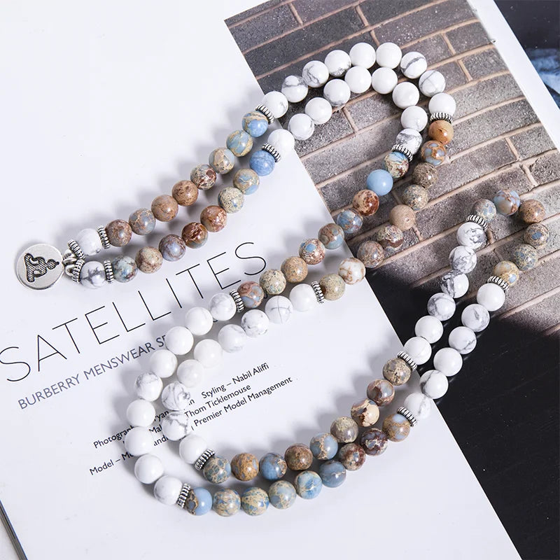 White Howlite Bead Mala-ToShay.org