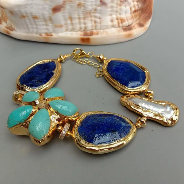 Blue Lapis Lazuli Bracelet-ToShay.org