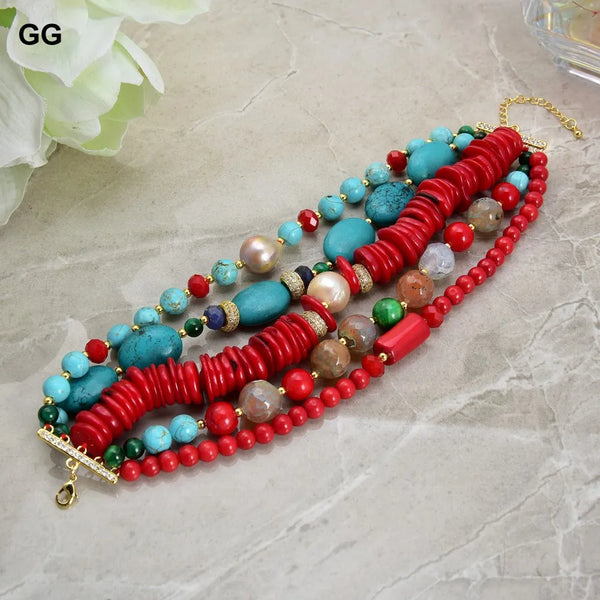 Blue Turquoise Coral Bracelet-ToShay.org