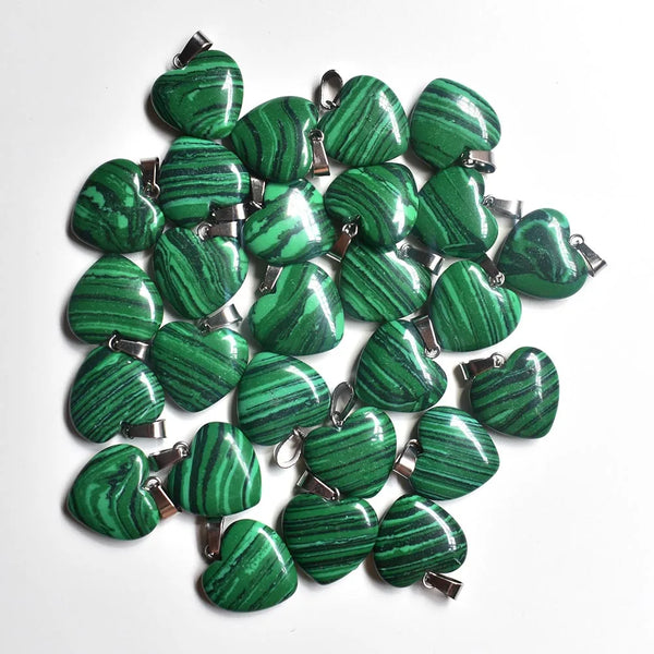 Mixed Agate Heart Pendants-ToShay.org