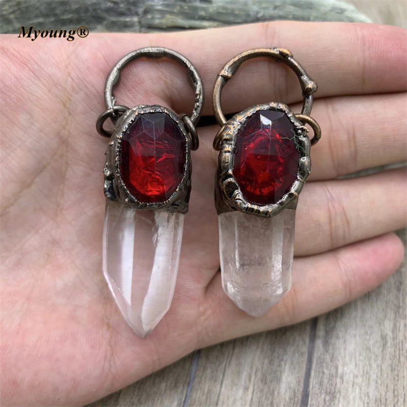 Clear Crystal Point Pendant-ToShay.org