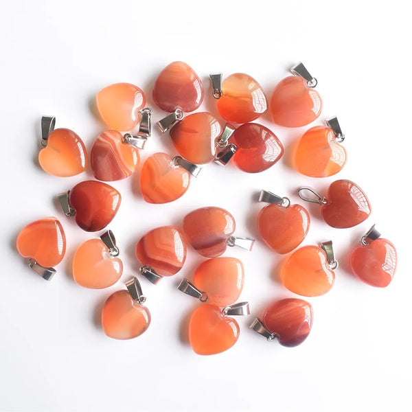Red Agate Heart Pendants-ToShay.org
