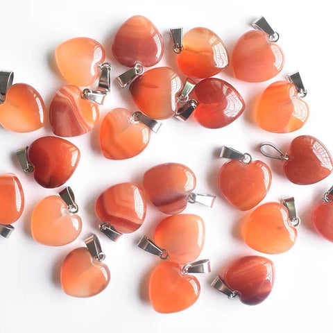 Red Agate Heart Pendants-ToShay.org