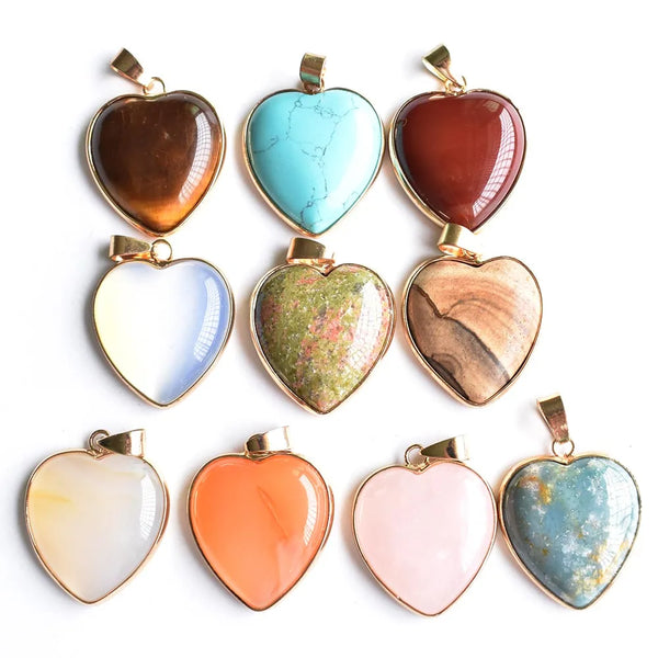 Mixed Crystal Heart Pendants-ToShay.org