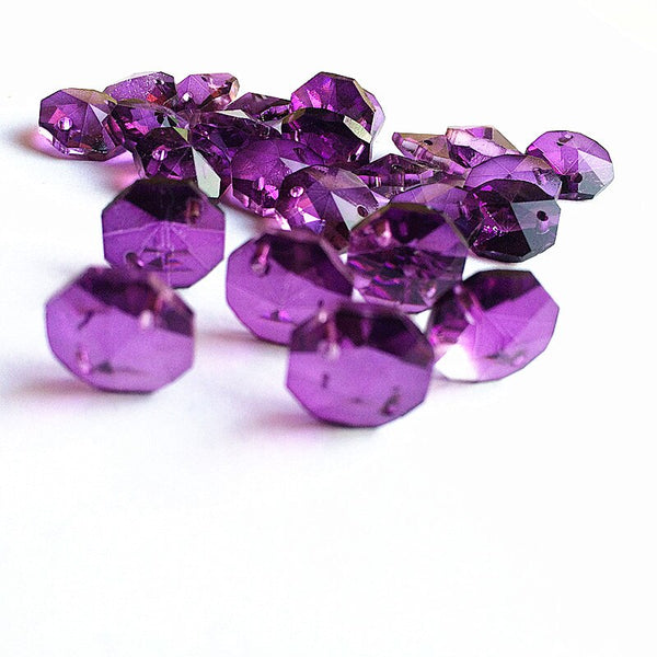 Purple Crystal Octagon Beads-ToShay.org