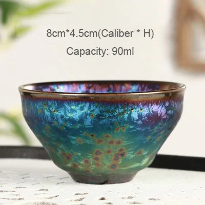 Blue Glaze Ceramic Tea Cup-ToShay.org