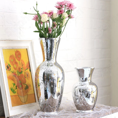 Silver Glass Vase-ToShay.org