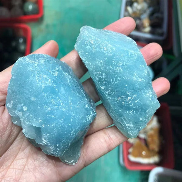 Blue Aquamarine Rough Raw Stone-ToShay.org