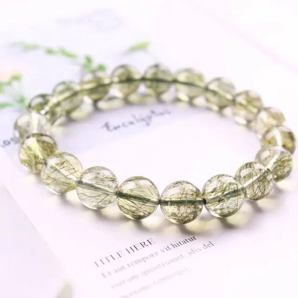 Green Rutilated Quartz Bracelet-ToShay.org