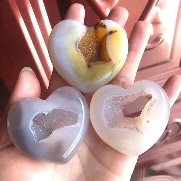 Grey Agate Crystal Heart-ToShay.org