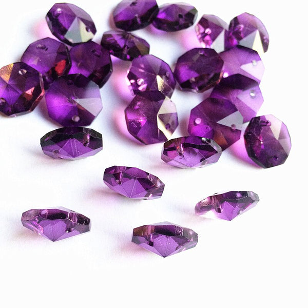 Purple Crystal Octagon Beads-ToShay.org
