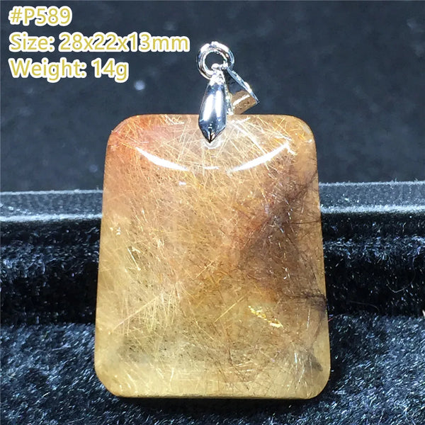 Gold Rutilated Quartz Pendant-ToShay.org