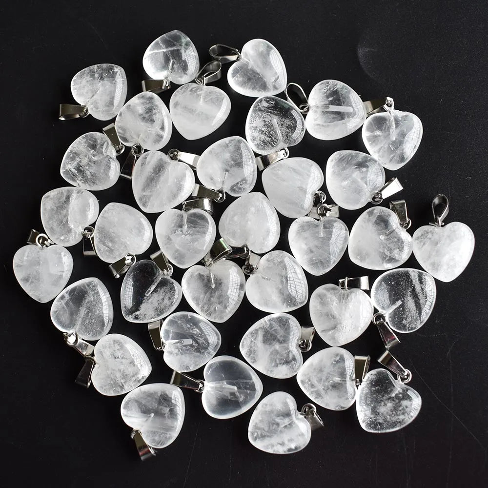 Mixed Crystal Heart Pendants-ToShay.org