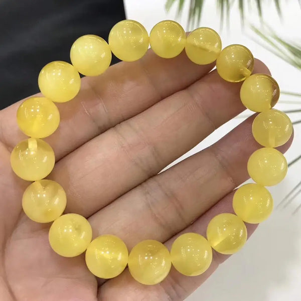 Yellow Amber Bead Bracelet-ToShay.org