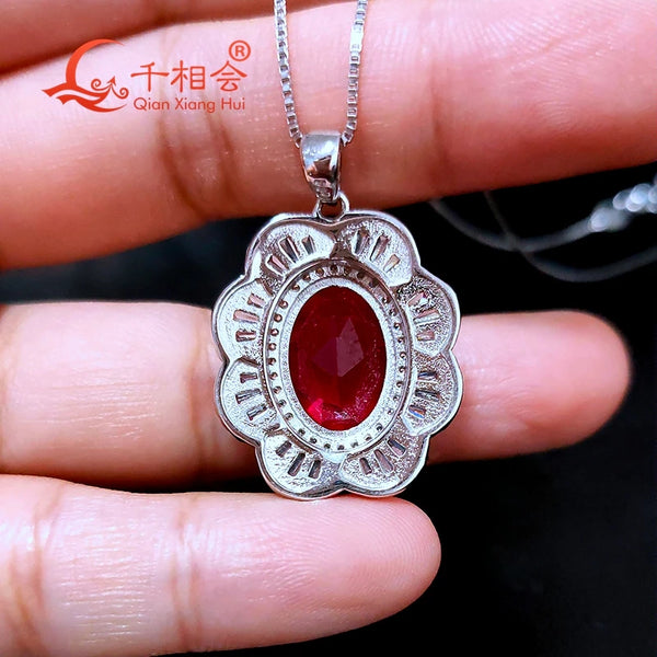 Red Ruby Pendant Necklace-ToShay.org