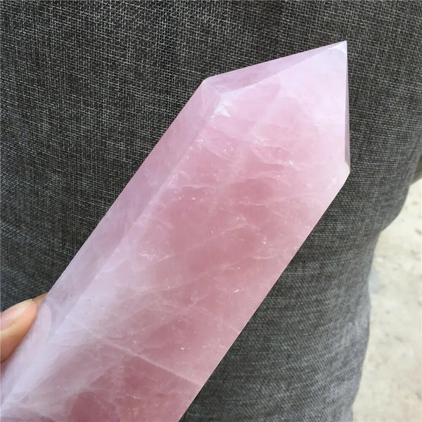 Pink Rose Quartz Crystal Obelisk-ToShay.org