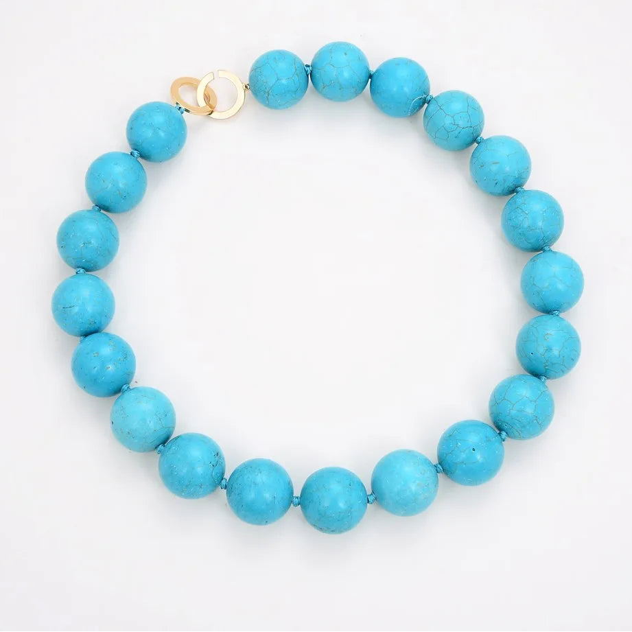 Blue Turquoise Bead Necklace-ToShay.org
