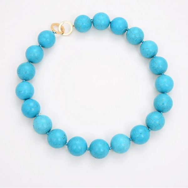 Blue Turquoise Bead Necklace-ToShay.org